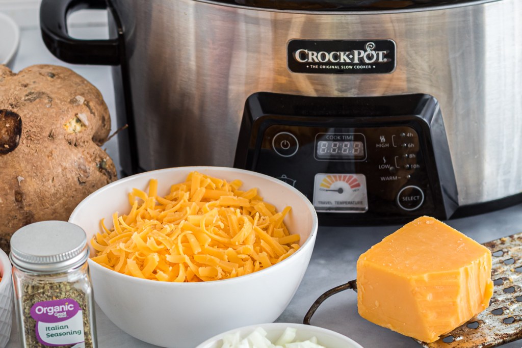 a few ingredients for cheeseburger soup