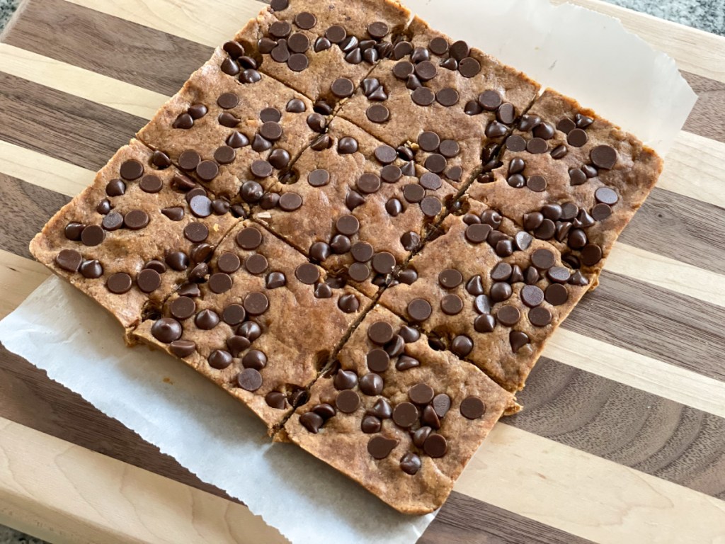 sliced cookie dough protein bars