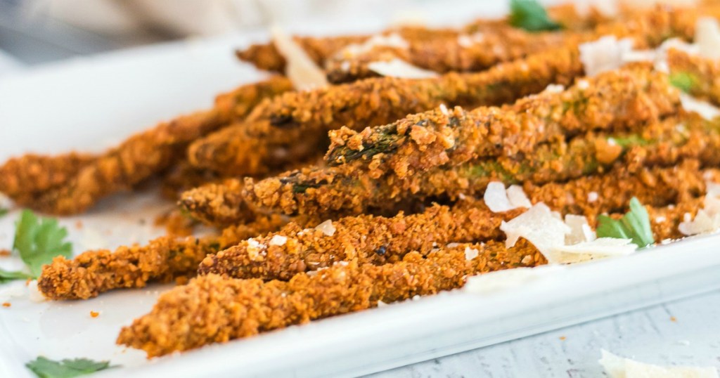 plate of asparagus fries