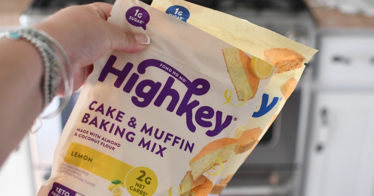 holding HighKey baking mix