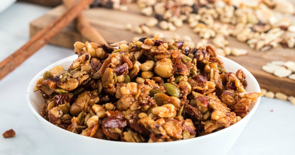 keto trail mix in a bowl