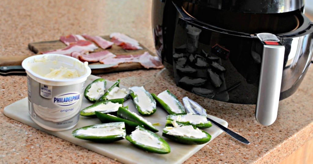 making jalapeno cream cheese poppers