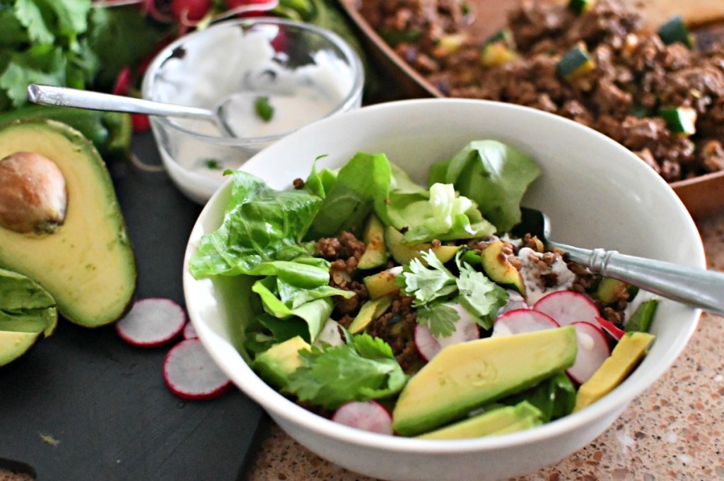 zucchini beef taco bowl from eMeals