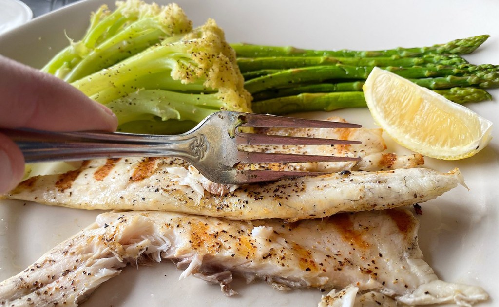 Cheesecake Factory Pan-Seared Branzino Fish on a plate