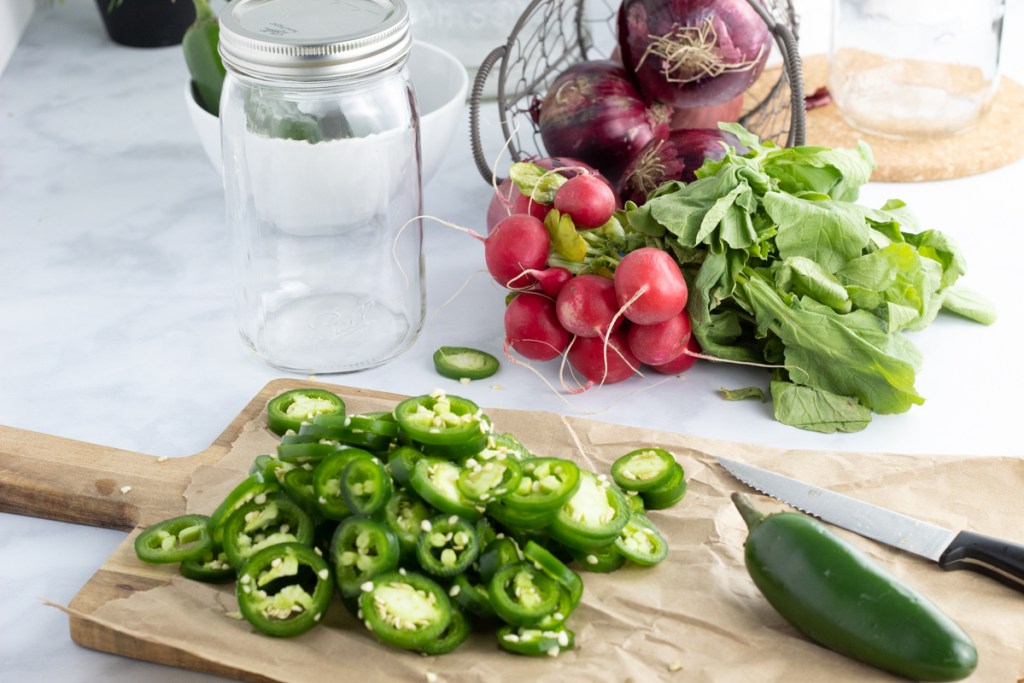 veggies on cutting board