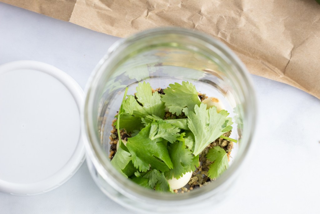 herbs in mason jar