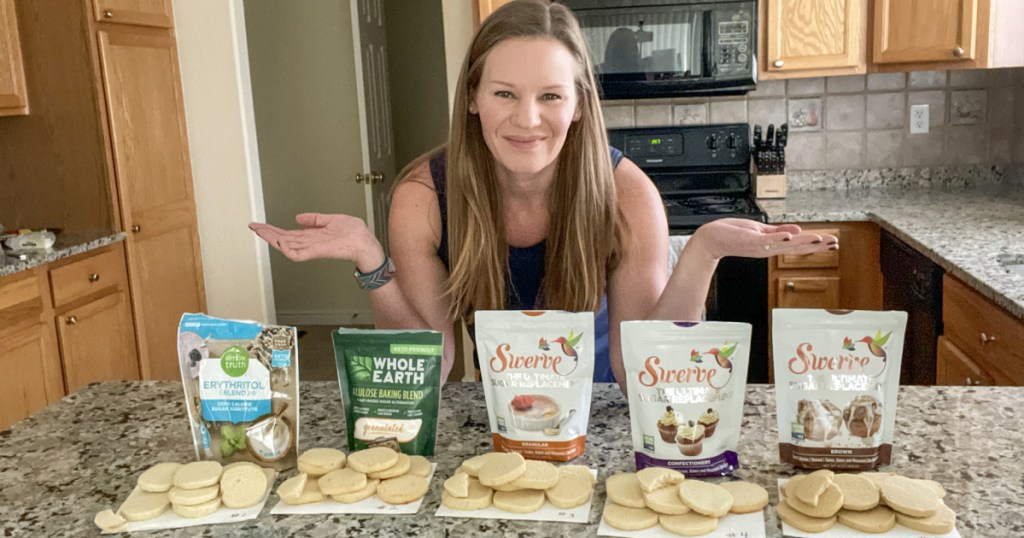 sweeteners taste test women standing behind counter with keto sweeteners