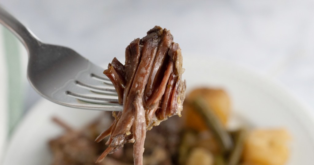 fork with beef from mississippi pot roast