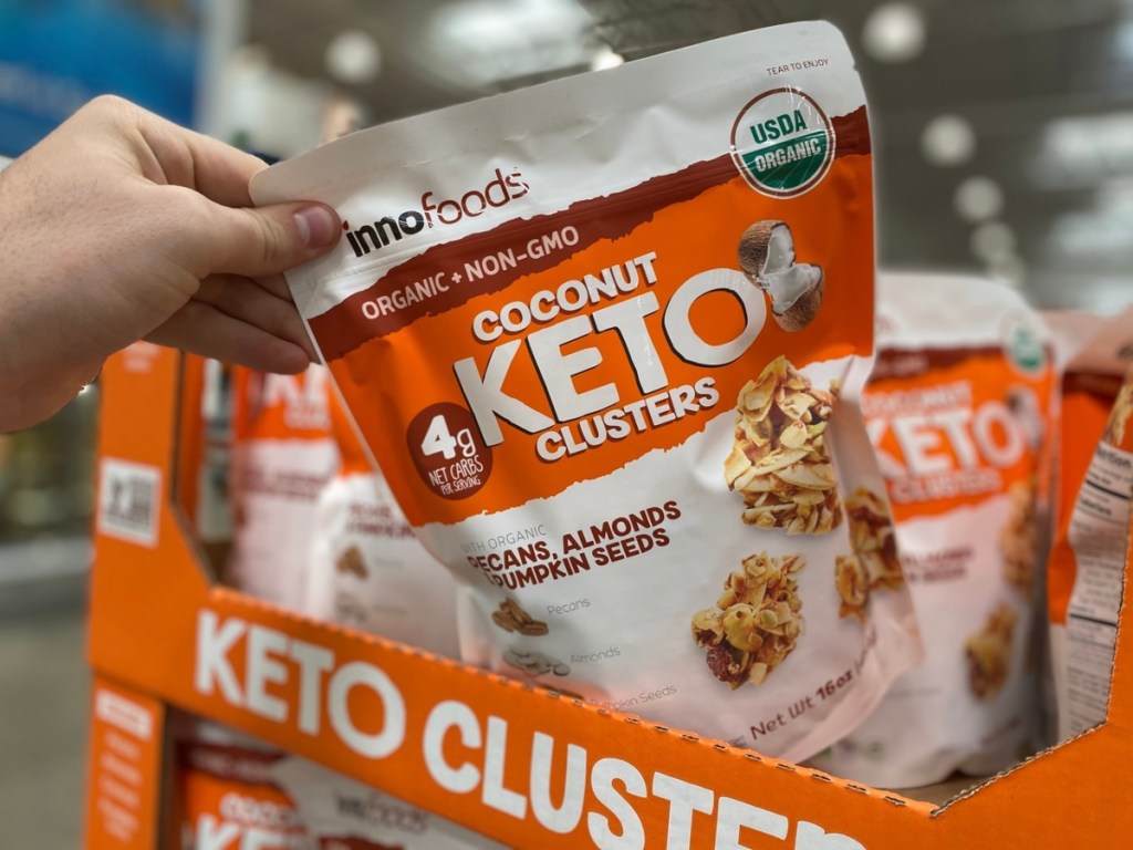 taking Keto Clusters from display at Costco