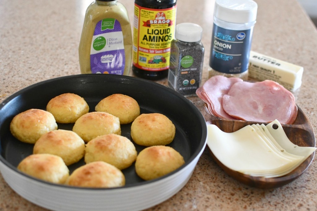 ingredients for ham and cheese sliders keto