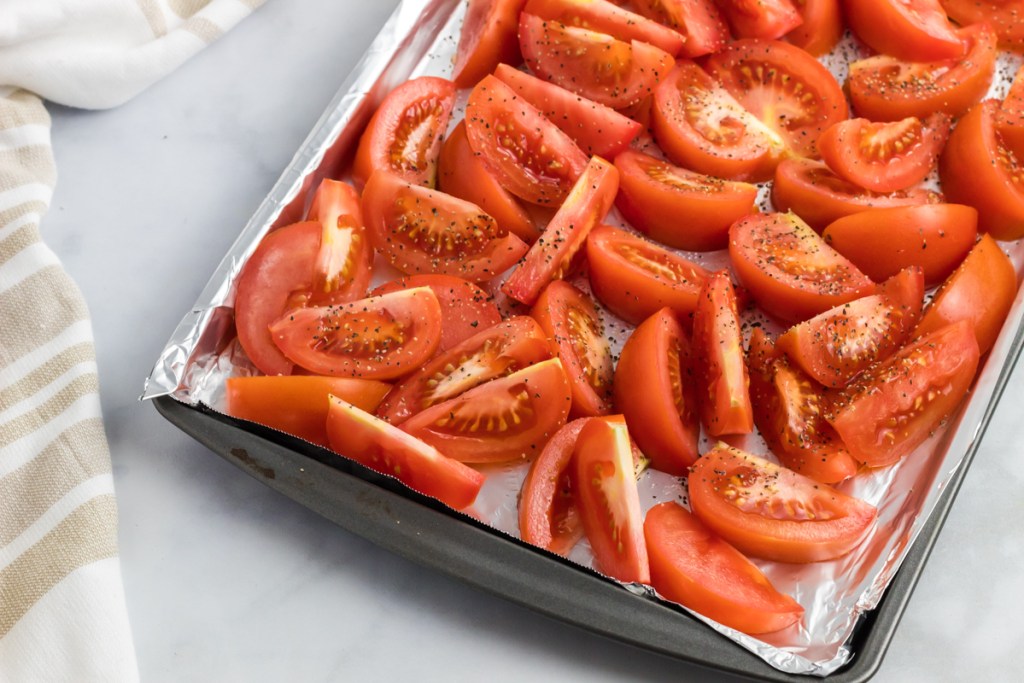 roasting tomatoes on sheet pan