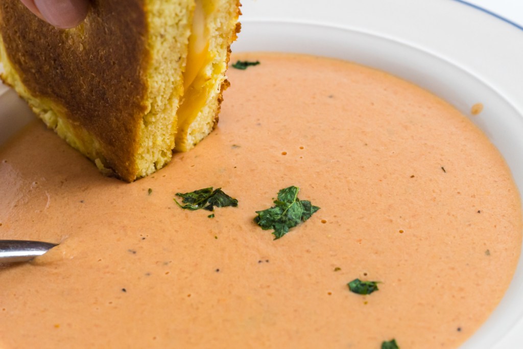 grilled cheese and keto tomato soup