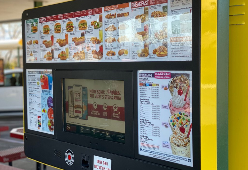 A look at a Sonic menu 