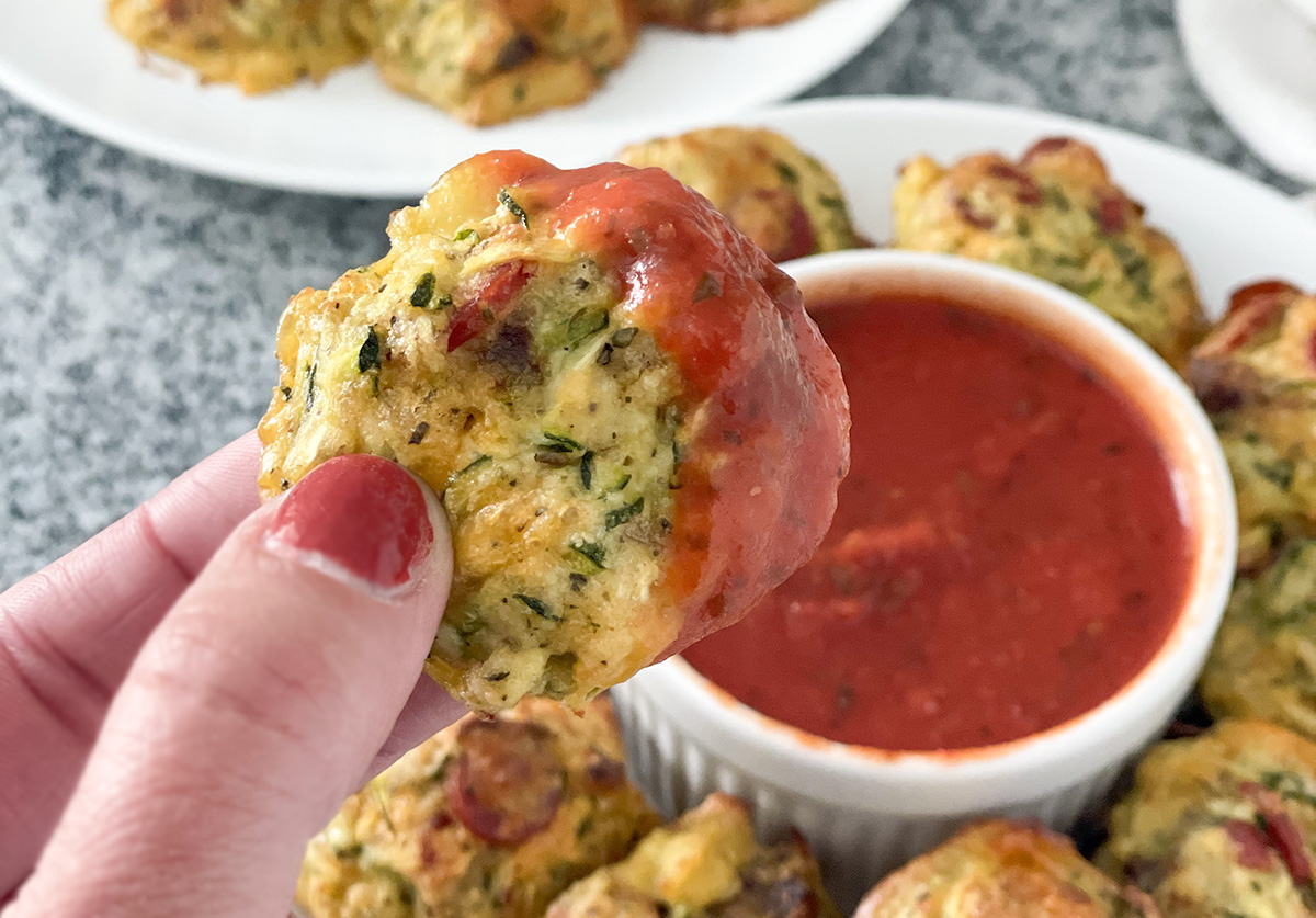 Cheesy Keto Zucchini Pizza Bites | Exclusive Hip2Keto Recipe