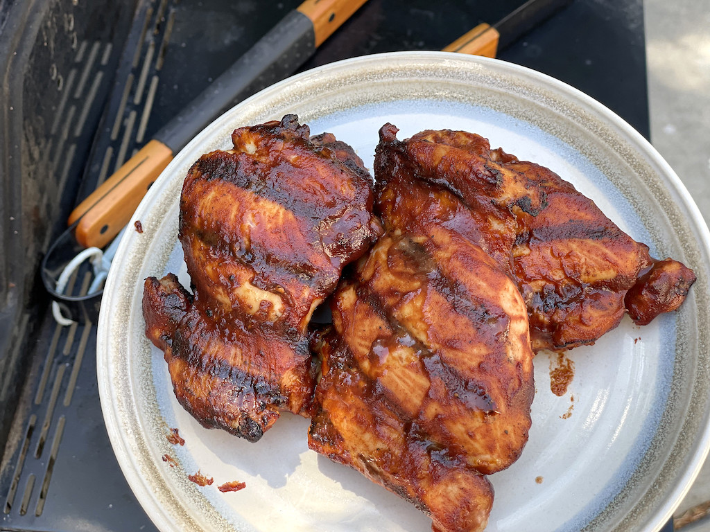 grilled chicken with keto BBQ sauce 