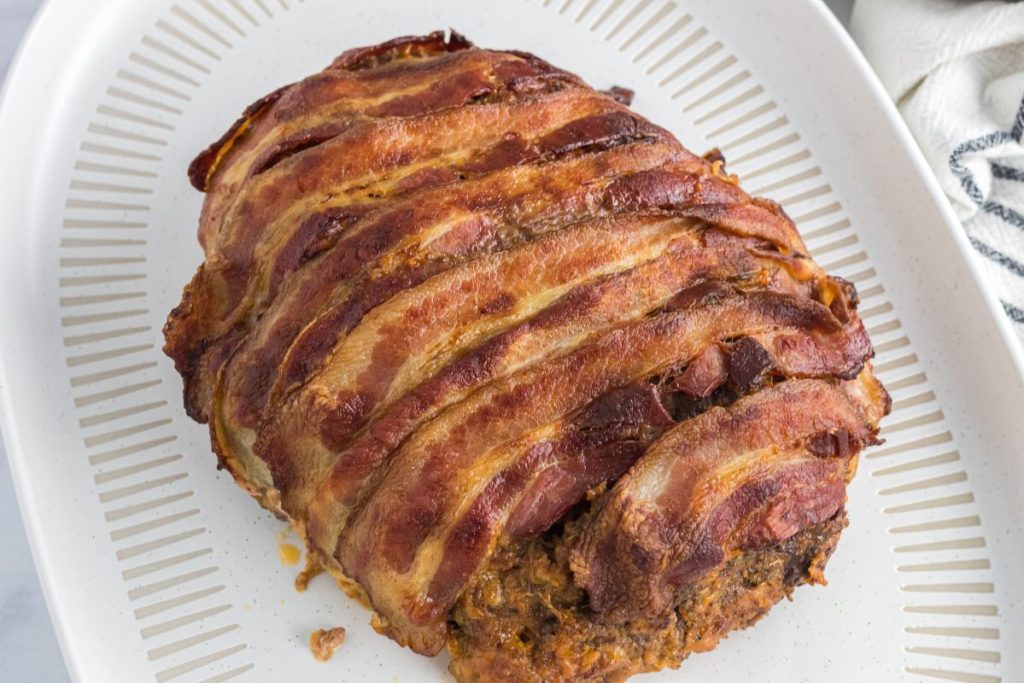 Keto Bacon-Wrapped Meatloaf (Easy Comfort Food Recipe) - Hip2Keto