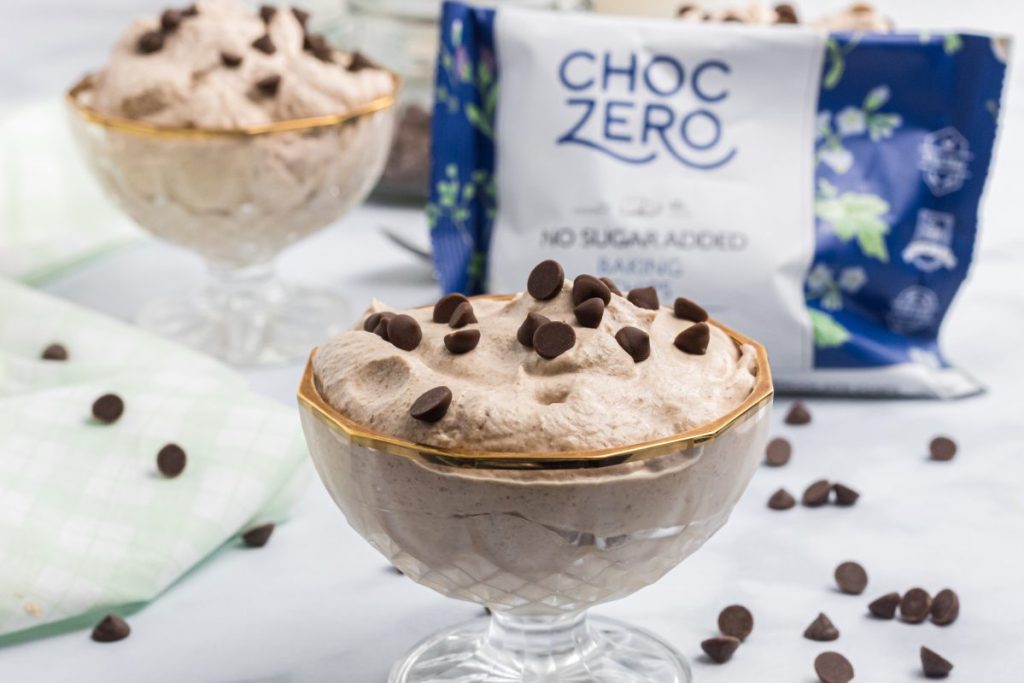 keto chocolate mousse in bowl