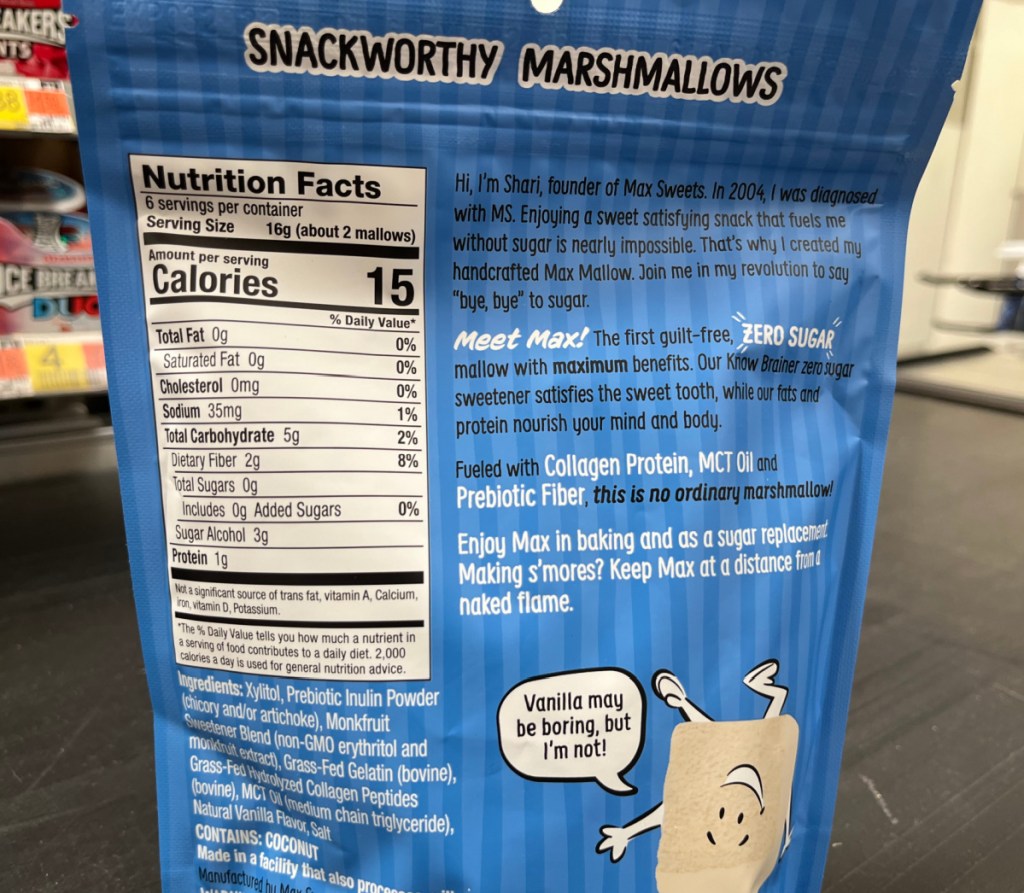 Max Mallow Nutrition Information 2022