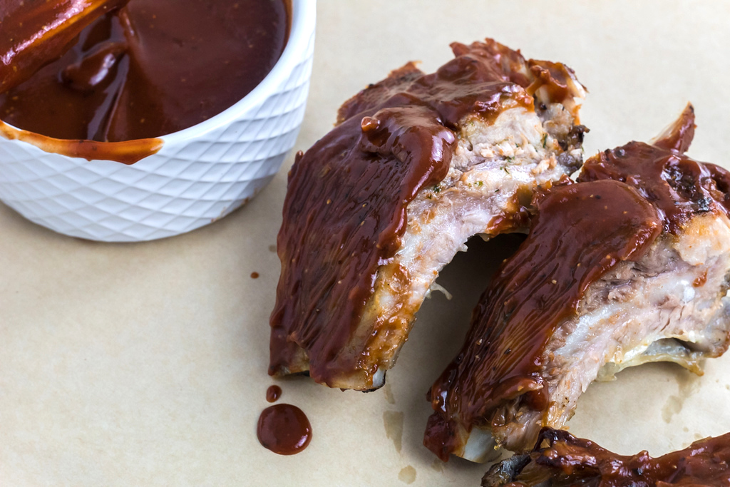 chicken with BBQ sauce 