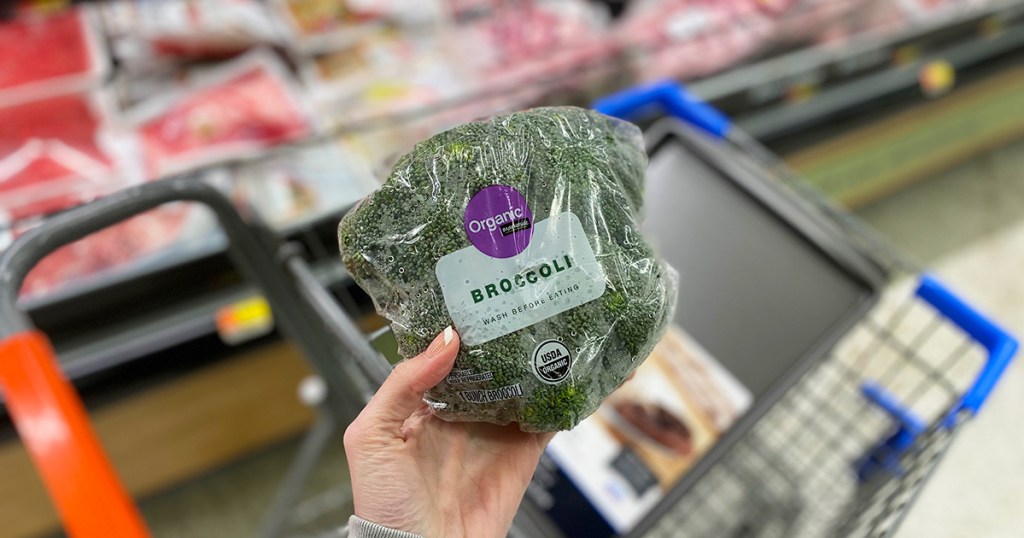 holding broccoli crown in walmart