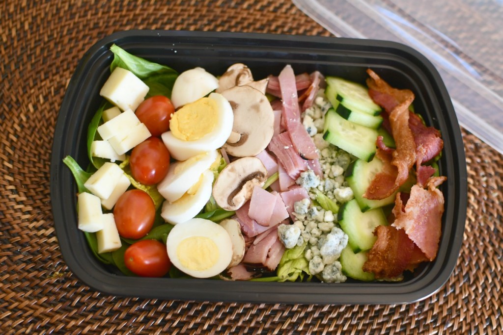 chef salad keto lunch in a container