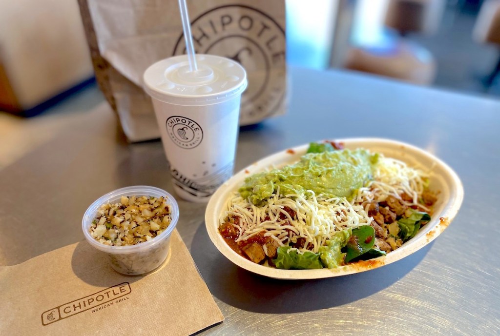 chipotle mexican grill food on table