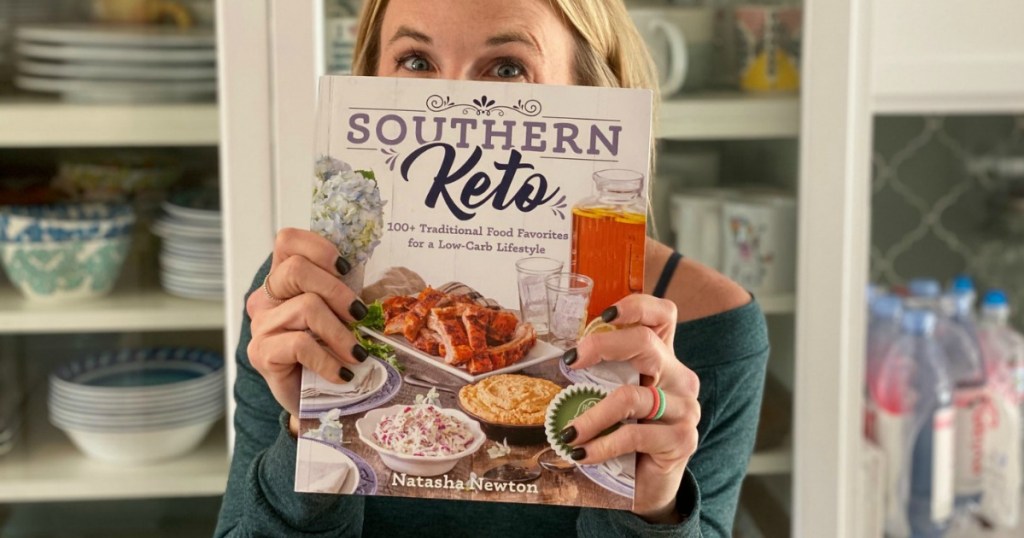 woman holding Southern Keto book