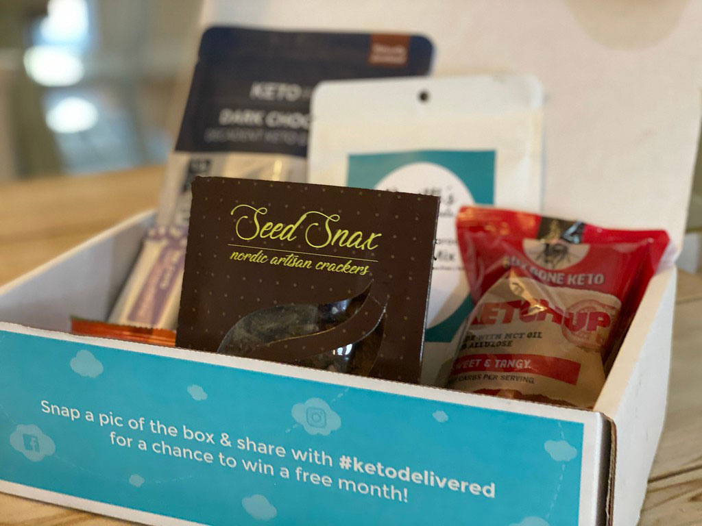 keto delivered box of snacks 