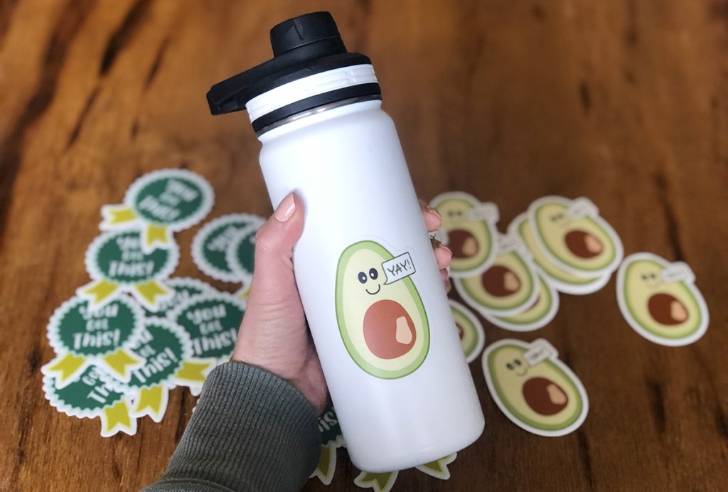 keto avocado sticker on water bootle