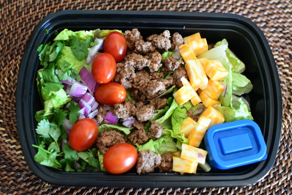 keto taco salad lunch to go 