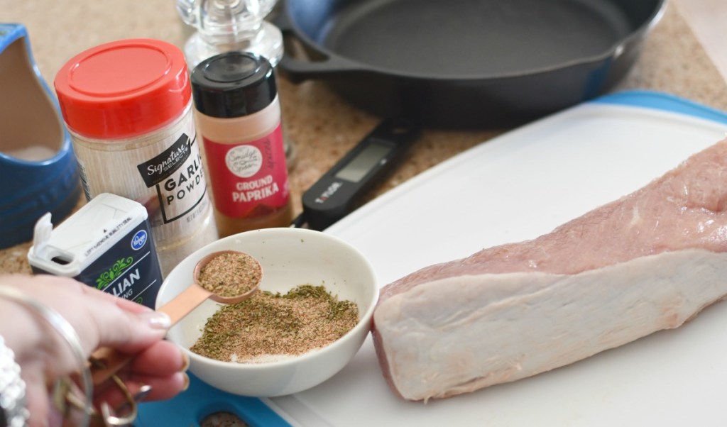 making a rub for pork tenderloin