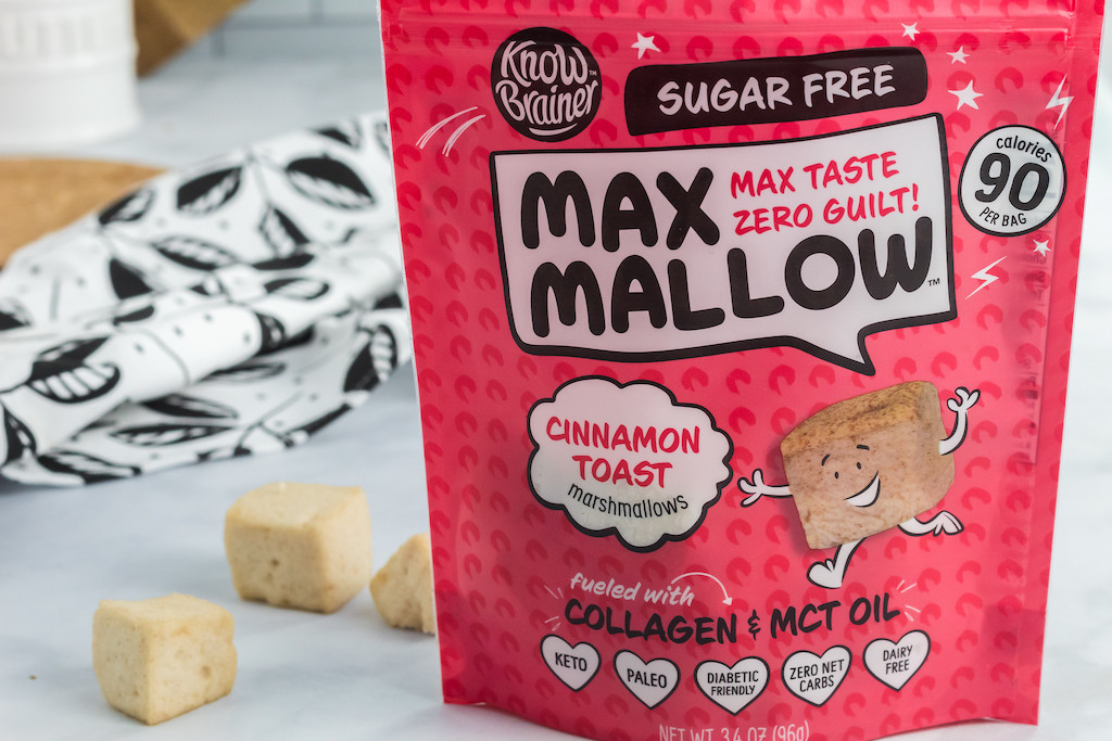 max mallow sugar free cinnamon toast flavor on counter 