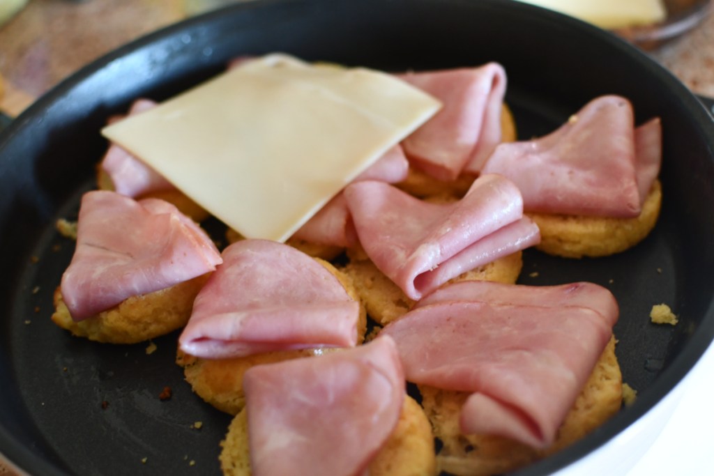 cheese on top of keto roll