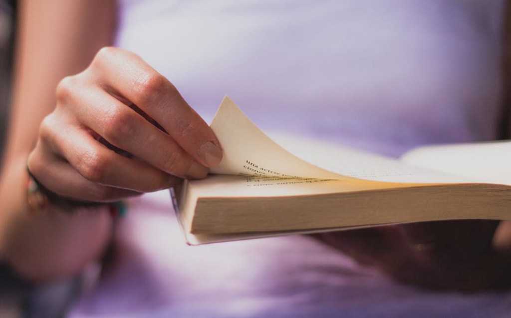 woman reading a book