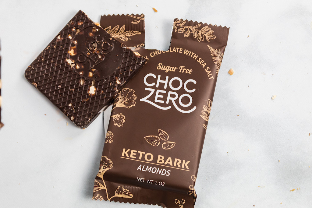 ChocZero keto bark with almonds 
