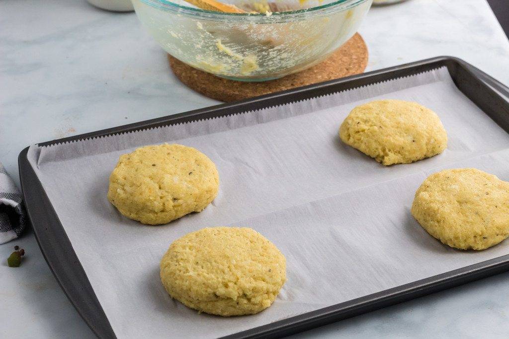 keto buns on parchment paper