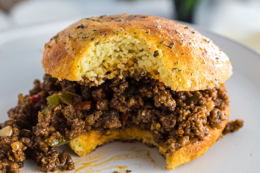 keto bun with sloppy joe filling