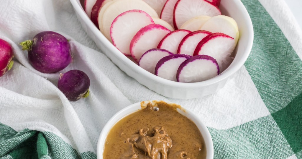 radishes and peanut butter