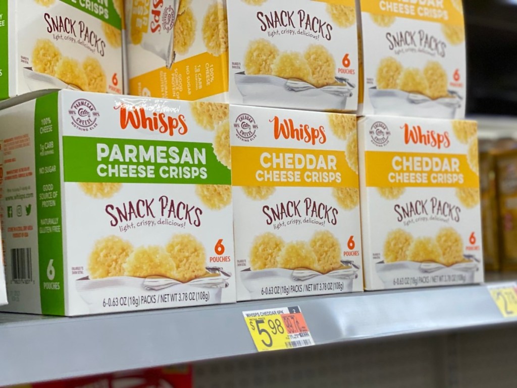 parmesean and cheddar whisps - keto snacks at Walmart