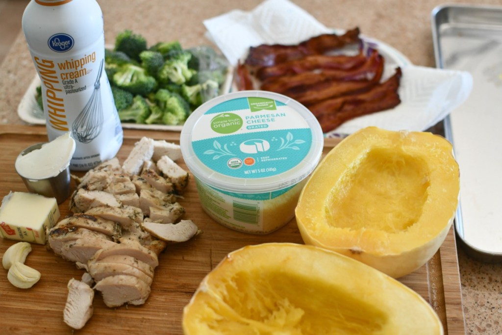 ingredients for keto spaghetti squash skillet