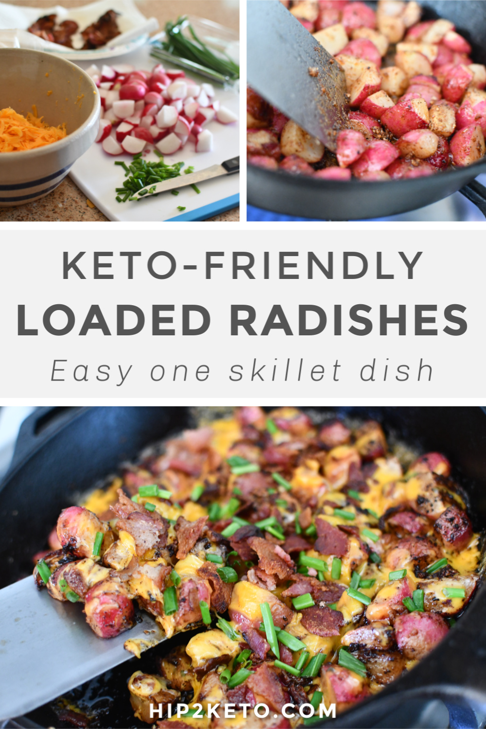 Keto Loaded Radishes w/ Bacon & Cheese | Exclusive Hip2Keto Recipe
