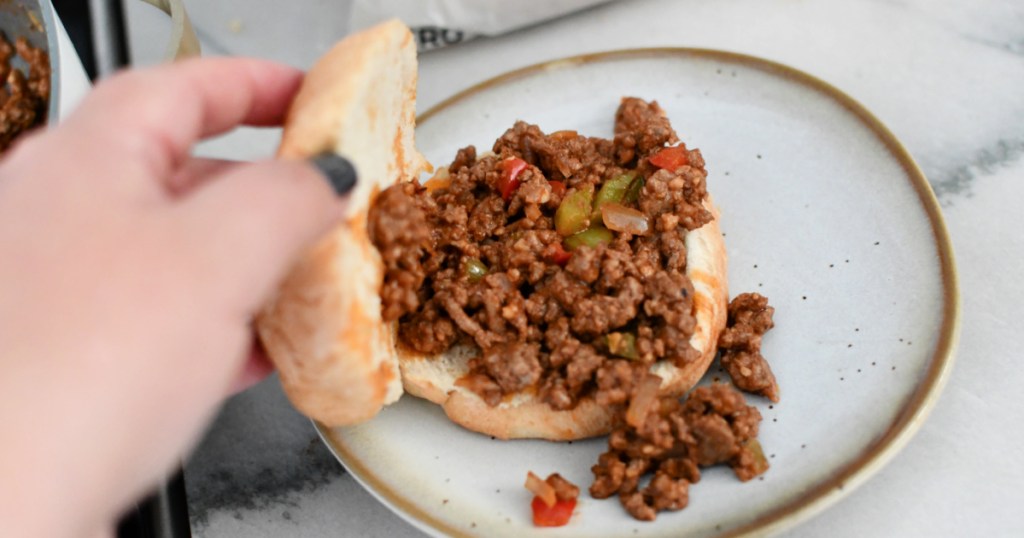 making a sloppy joe sandwich