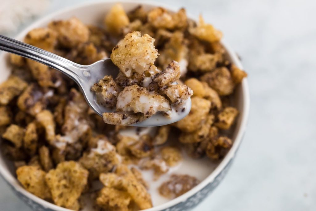 pork rind cereal in a bowl