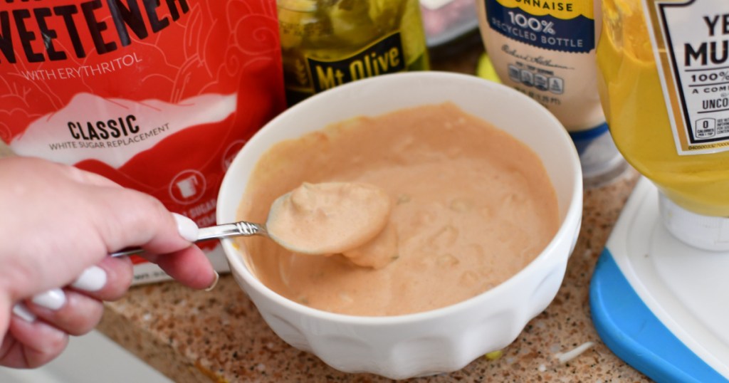 keto big mac sauce in a bowl 