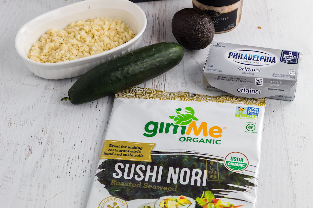 keto sushi ingredients including sushi nori