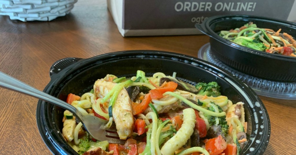 Olive Garden to-go zoodles bowl 