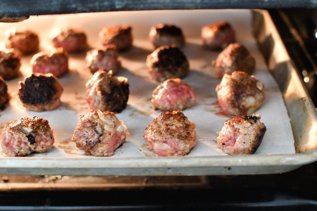 baking keto swedish meatballs in the oven