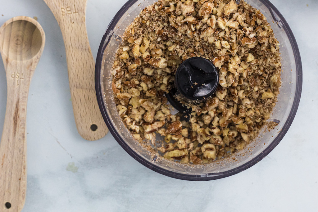 chopped nuts in food processor 