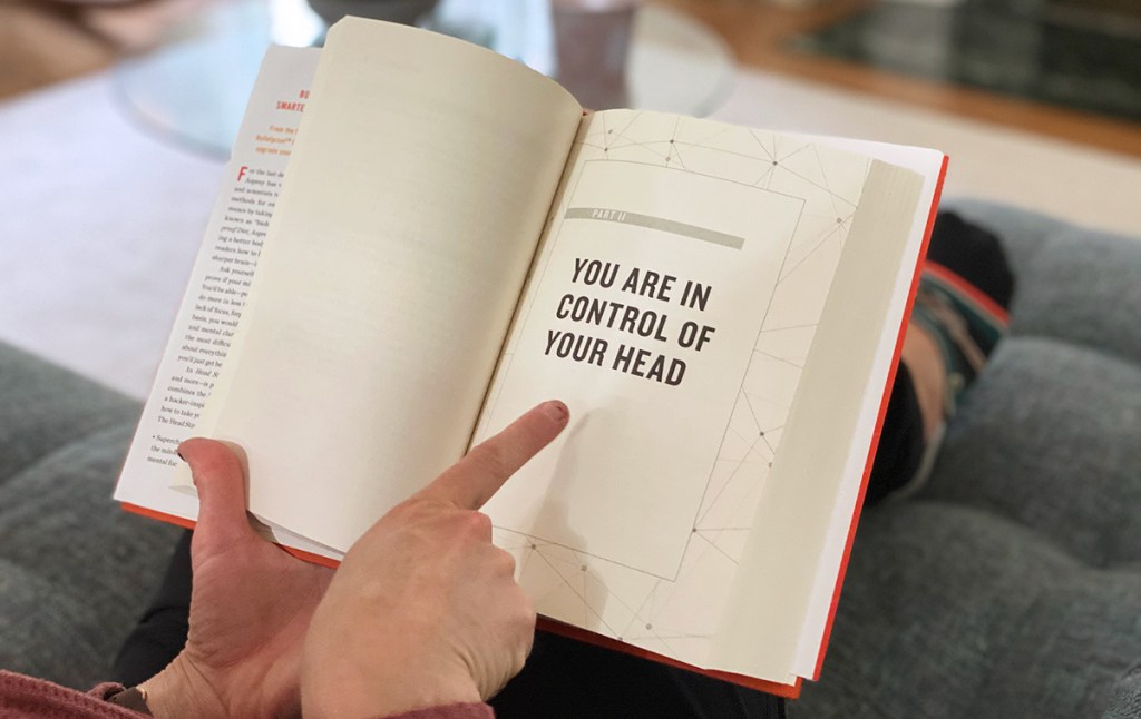 page open in head strong book "You Are In Control of Your Head"