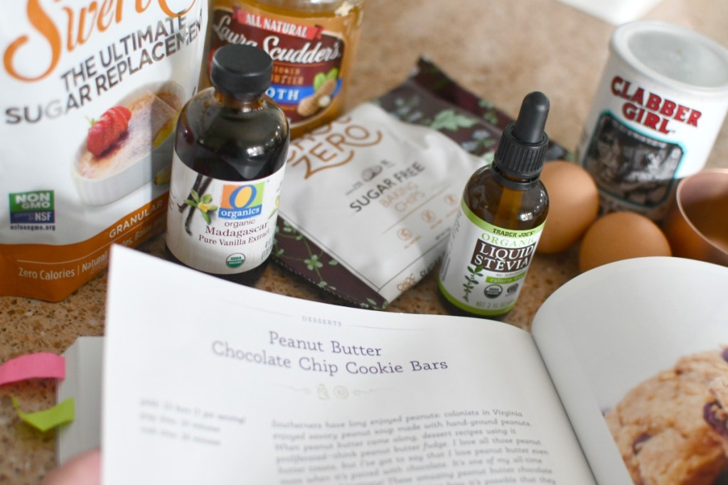 ingredients for southern keto peanut butter cookie bars